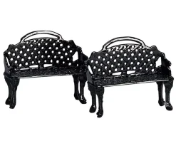 Accessori Lemax Set di 2 panchine per pazioatio