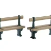 Accessori Lemax Set di 2 panchine di metallo