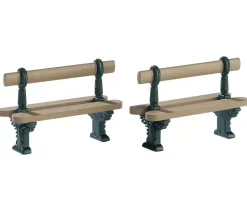 Accessori Lemax Set di 2 panchine di metallo