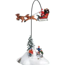 Accessorio Lemax animato (H32 cm) Babbo Natale arriva stasera