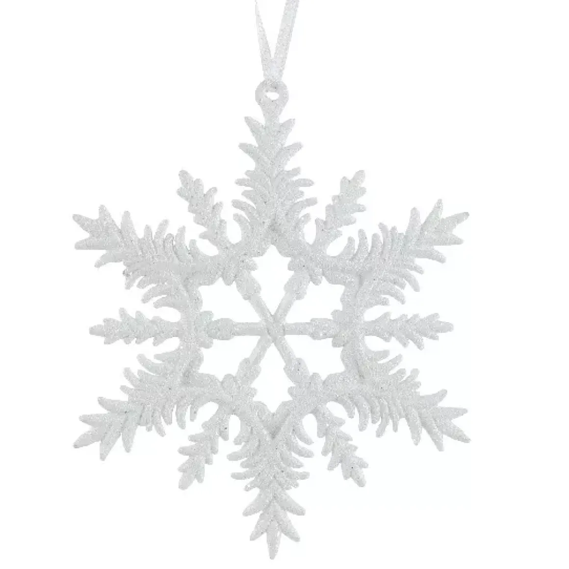 Addobbo natalizio da appendere (D13 cm) Fiocco di neve scintillante ghiacciato Bianco