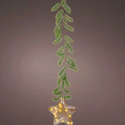 Addobbo natalizio luminoso da appendere con pile 15 LED (H20 cm) Stella Bianco caldo