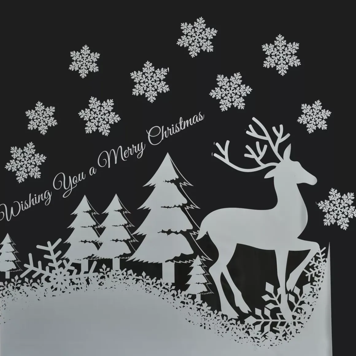 Adesivi di Natale per finestra Paesaggio Merry Christmas
