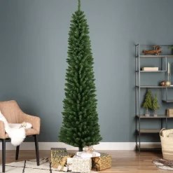 Albero di Natale artificiale Narrow Alt. 210 cm Verde abete