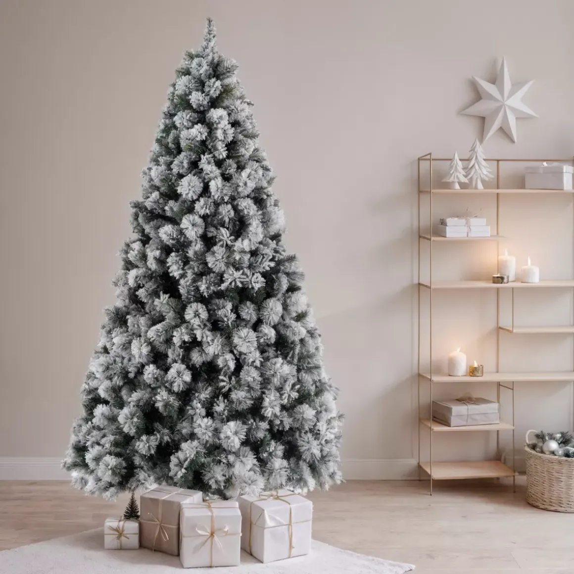 Albero di Natale artificiale Edmonton Alt. 210 cm Verde innevato