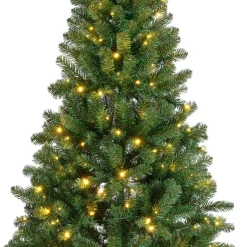 Albero di Natale artificiale luminoso 260 LED H180 cm King Verde abete