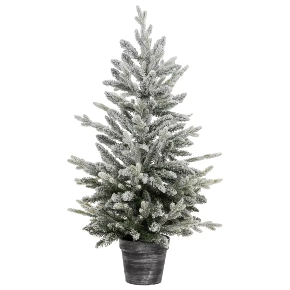 Albero di Natale artificiale in vaso H100 cm Frosty Verde innevato