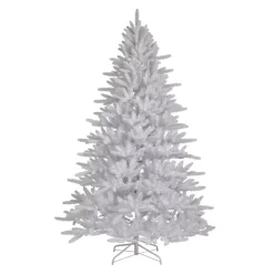 Albero di Natale artificiale H240 cm Odense Bianco iridescente e glitterato