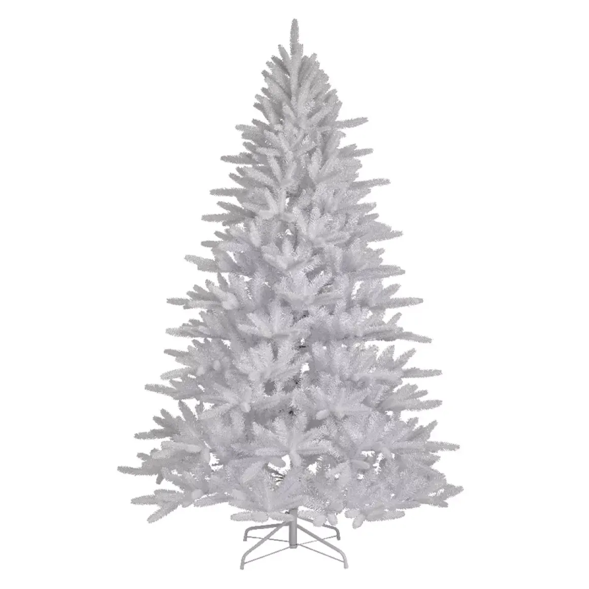 Albero di Natale artificiale H240 cm Odense Bianco iridescente e glitterato