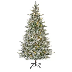 Albero di Natale artificiale luminoso 560 LED (H240 cm) Allix Verde innevato