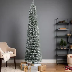 Albero di Natale artificiale Narrow Alt. 300 cm Verde innevato