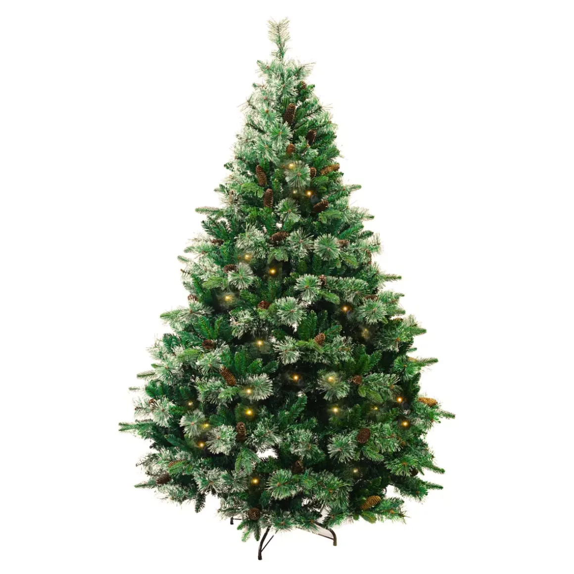 Albero di Natale artificiale luminoso H210 cm Washington Luxe Verde abete