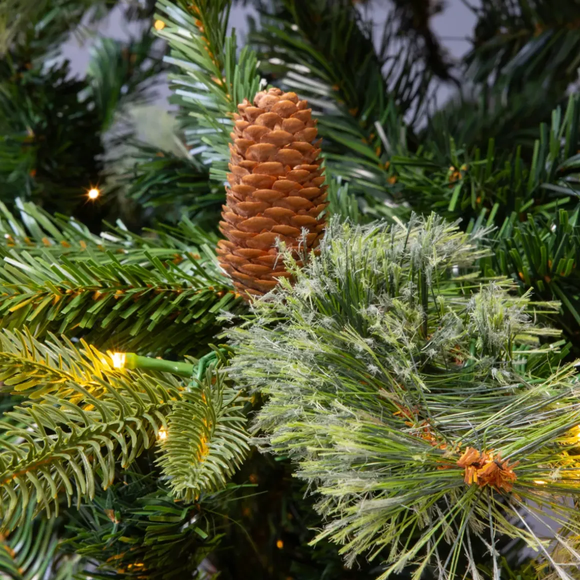 Albero di Natale artificiale luminoso H210 cm Washington Luxe Verde abete