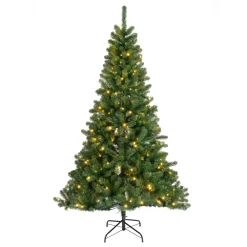 Albero di Natale artificiale luminoso 640 LED H300 cm King Verde abete