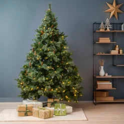 Albero di Natale artificiale luminoso H240 cm Washington Luxe Verde abete
