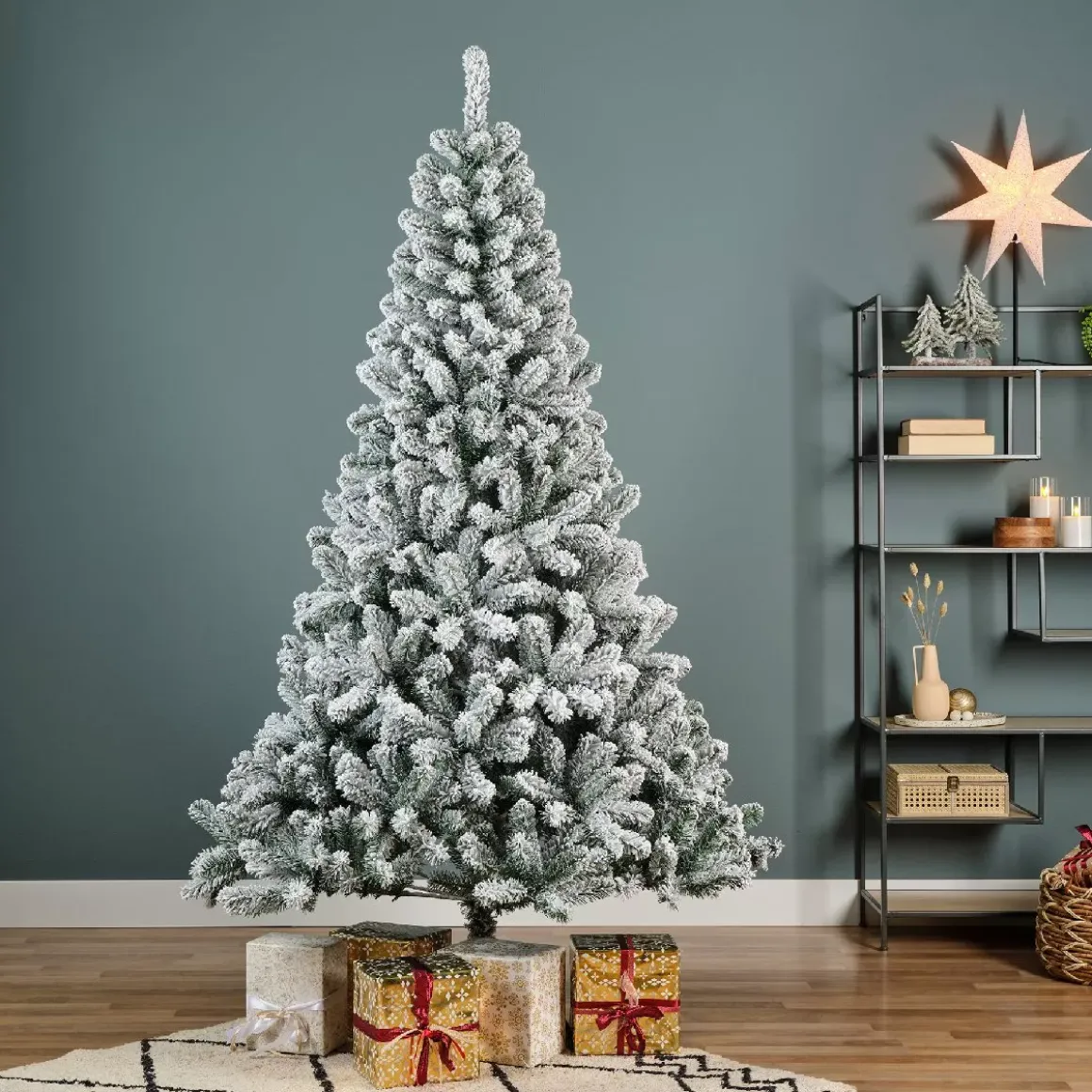Albero di Natale artificiale King Alt. 240 cm Verde innevato