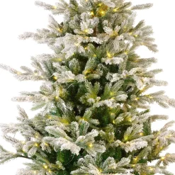 Albero di Natale artificiale luminoso 550 LED (H210 cm) Glorious Verde innevato
