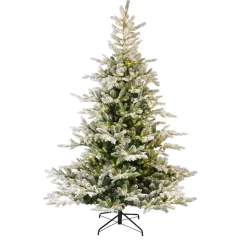 Albero di Natale artificiale luminoso 550 LED (H210 cm) Glorious Verde innevato