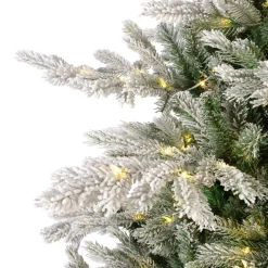 Albero di Natale artificiale luminoso 550 LED (H210 cm) Glorious Verde innevato