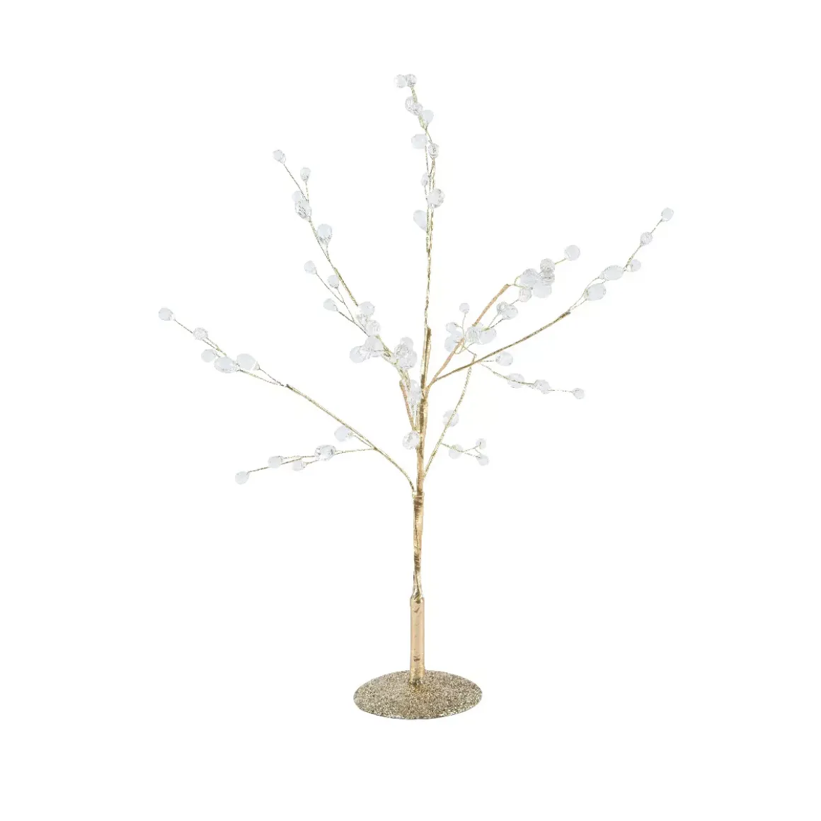 Albero di Natale da tavolo (H40 cm) Perle madreperlate e glitter Oro