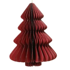 Albero di Natale in carta da appendere (H40 cm) chiusura Magnetica Rosso