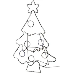 Albero di Natale luminoso 201 LED (H80 cm) Effetto flash al neon Multicolore