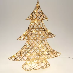 Albero luminoso a pile 30 LED (H40 cm) Magia di Natale Bianco caldo dorato