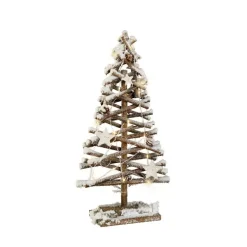 Albero luminoso a pile 20 LED (H50 cm) Lapponia innevata Bianco caldo
