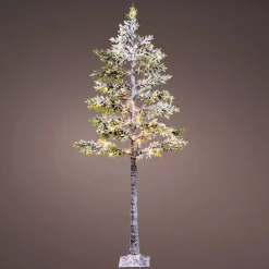 Albero luminoso 96 LED (H180 cm) Abete con rami ghiacciati Bianco caldo