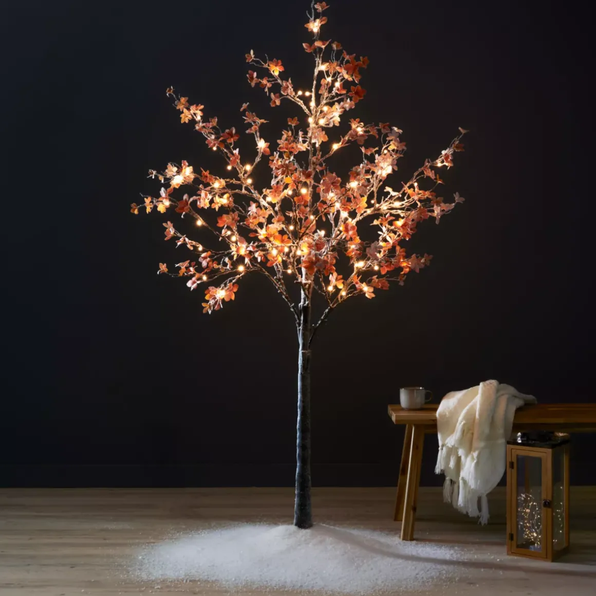 Albero luminoso 96 LED (H180 cm) Quercia innevata Bianco caldo