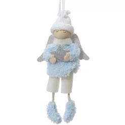 Angelo da appendere (H16 cm) Piccolo Ragazzo stellato Blu