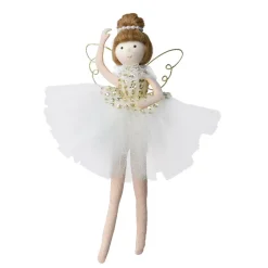 Angelo di Natale da appendere (H20 cm) Ballerina Dorata