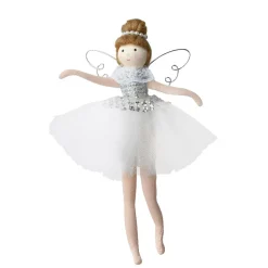 Angelo di Natale da appendere (H20 cm) Ballerina d'argento