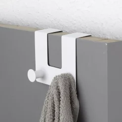 Appendiabiti per porta metallo 2 ganci (H10 cm) Bianco