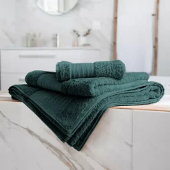 Asciugamano bagno cotone bio (50 x 90 cm) Méline Verde smeraldo
