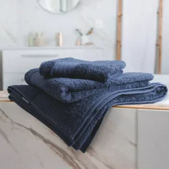 Asciugamano bagno cotone bio (50 x 90 cm) Méline Blu notte