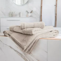 Asciugamano bagno cotone bio (50 x 90 cm) Méline Beige pampa
