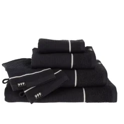 Asciugamano cotone nido d'ape (50 x 90 cm) Japandi Nero