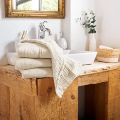 Sale Asciugamano da bagno in garza di cotone (50 x 90 cm) Gaia pampa Biancheria Bagno|Asciugamani Bagno