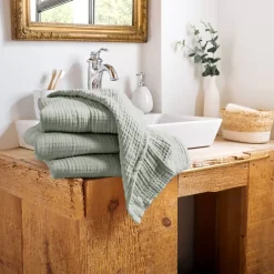 Best Asciugamano da bagno in garza di cotone (50 x 90 cm) Gaïa Biancheria Bagno|Asciugamani Bagno