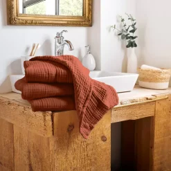 Online Asciugamano da bagno in garza di cotone Gaia Biancheria Bagno|Asciugamani Bagno