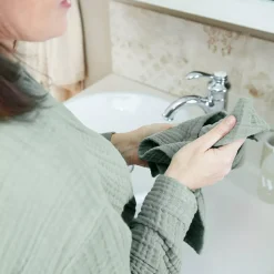 Clearance Asciugamano da bagno in garza di cotone (30 x 50 cm) Gaia Biancheria Bagno|Asciugamani Bagno