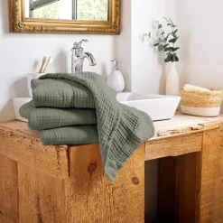 Best Asciugamano da bagno in garza di cotone (50 x 90 cm) Gaïa Biancheria Bagno|Asciugamani Bagno