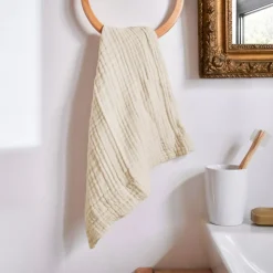 Best Asciugamano da bagno in garza di cotone (30 x 50 cm) Gaia pampa Biancheria Bagno|Asciugamani Bagno