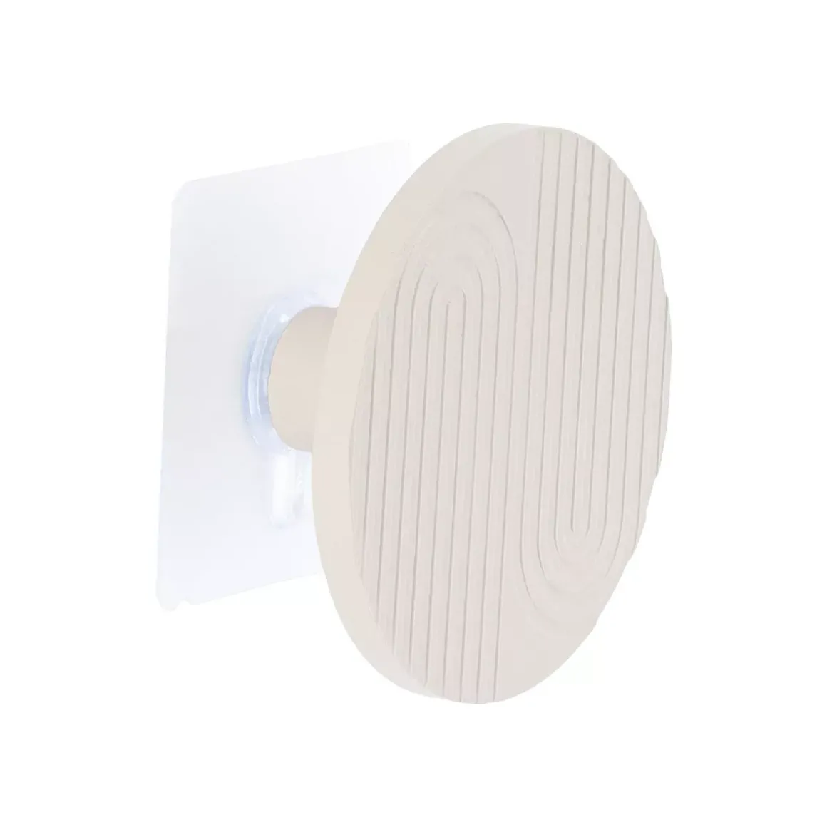 Attaccapanni adesivo in bambù (8 cm) Boho-chic Beige tortora