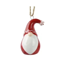 Babbo Natale da appendere (H6 cm) Dolomite Rosso e bianco