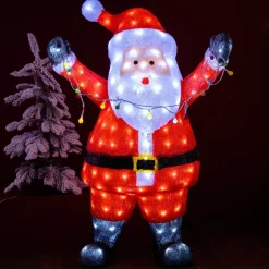 Babbo Natale luminoso con ghirlanda Bianco freddo 180 LED