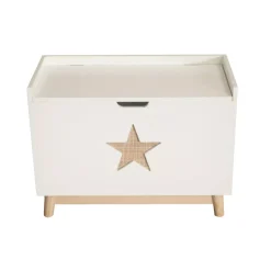 Baule portagiochi bambino legno (H51 cm) Stars Bianco
