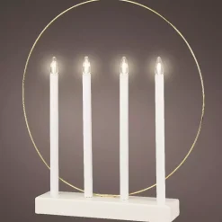 candeliere cerchio a pile con luci Bianco caldo 4 LED