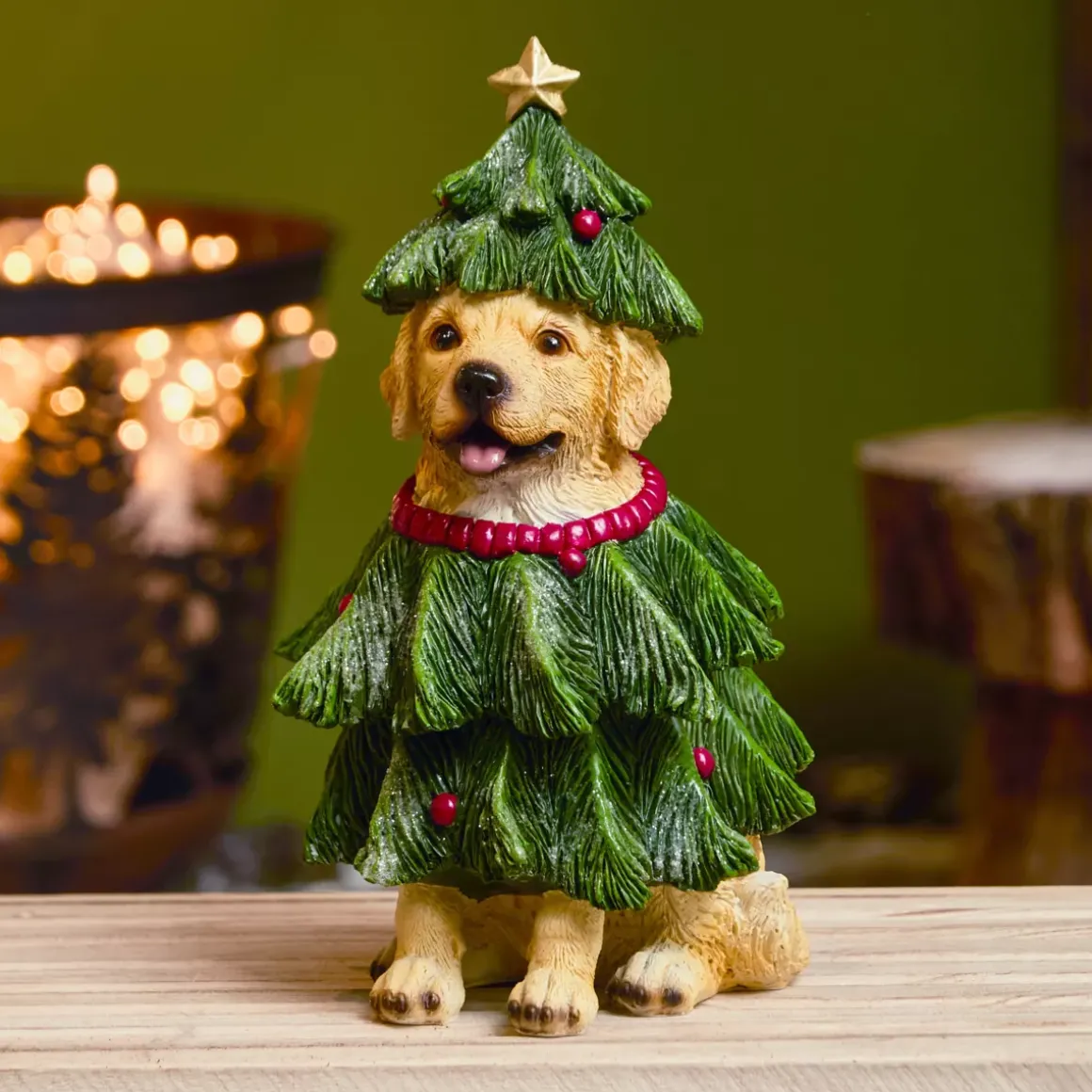 Cane decorativo (H24 cm) Labrador in abete Verde